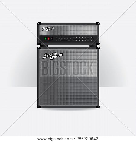 Guitar And Bass Amplifier Set Vector Illustration
