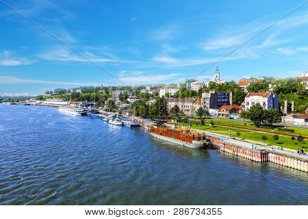 Belgrade Cityscape From The Sava River In Serbia In A Beautiful Summer Day