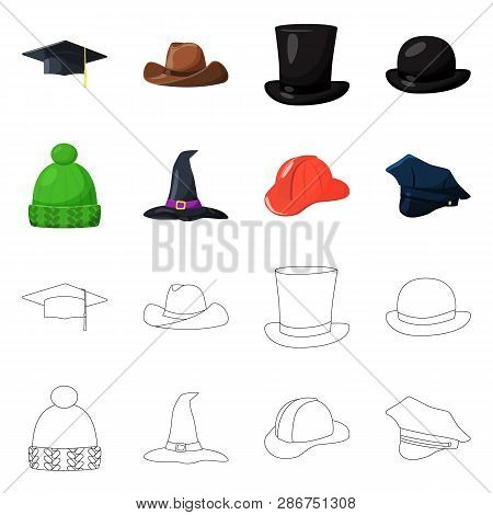 Vector Design Of Clothing And Cap Icon. Set Of Clothing And Beret Stock Vector Illustration.