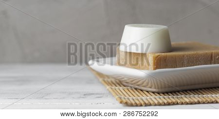 Solid Shampoo And Conditioner Bars In Soap Dish