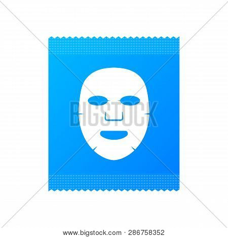 Facial Mask Cosmetics Packaging. Facial Mask Flat Icon. Medicine, Cosmetology And Health Care. Vecto