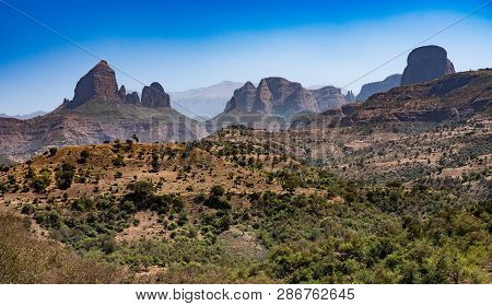 Landscape View Of The Simien Mountains National Park In Northern Ethiopia