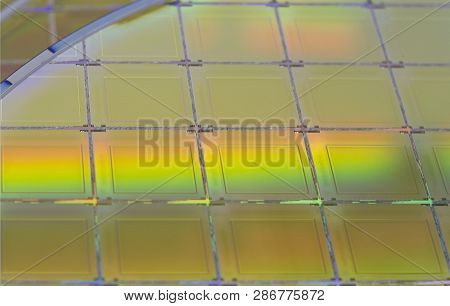 Silicon Wafers And Microcircuits - A Wafer Is A Thin Slice Of Semiconductor Material, Such As A Crys