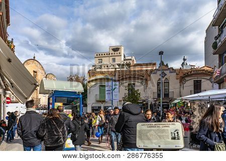 February 2019: Candelera Fair In Molins De Rei, Catalonia, Spain
