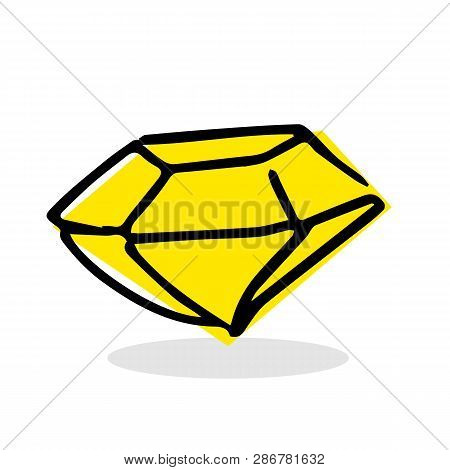 Free Hand Vector Drawing Of A Diamond.