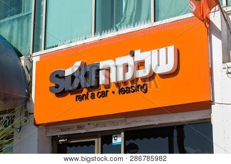 Eilat, Israel - February 9, 2019: Logo Of Sixt In Israel. Sixt Is A European Multinational Car Renta