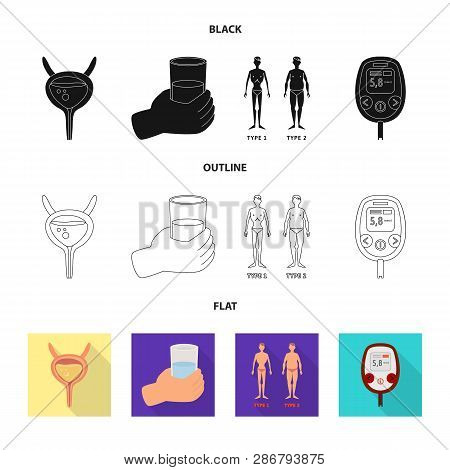 Vector Illustration Of Diet And Treatment  Logo. Collection Of Diet And Medicine Stock Symbol For We