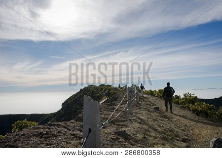 Beautiful Scenery On The Summit Of Mount Gede Pangrango With Several Climbers Who Had Just Arrived A