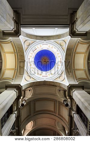 Lisbon - July 16, 2018:  View Of The Dome Above The Transept Of The 18th Century Baroque Parish Chur