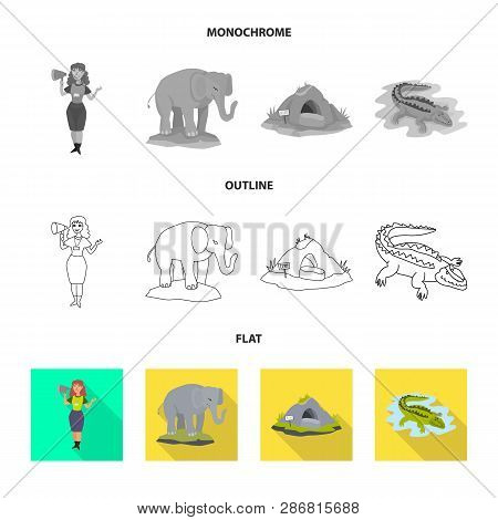 Isolated Object Of Nature  And Fun  Sign. Set Of Nature  And Entertainment Stock Vector Illustration