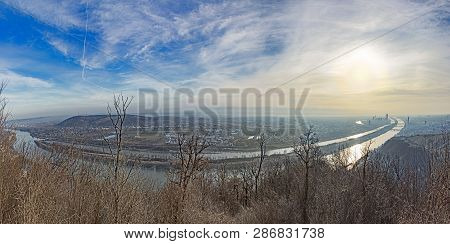 Romantic Sunrise Of Vienna From Scenic Viewpoint Coblenzl