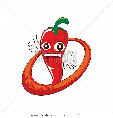 Happy Friendly Red Spicy Chili Cartoon Mascot