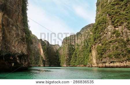Koh Phi Phi Ley Island, Pileh Lagoon, The Andaman Sea, Thailand. Famous Tourist Destination