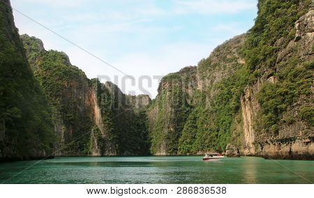 Koh Phi Phi Ley Island, Pileh Lagoon, The Andaman Sea, Thailand. Famous Tourist Destination