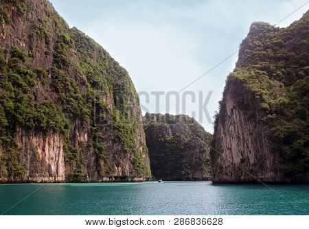 Koh Phi Phi Ley Island, Pileh Lagoon, The Andaman Sea, Thailand. Famous Tourist Destination