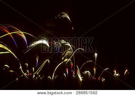Firework On The East Sea In Germany, Anklam To Celebrate The New Year