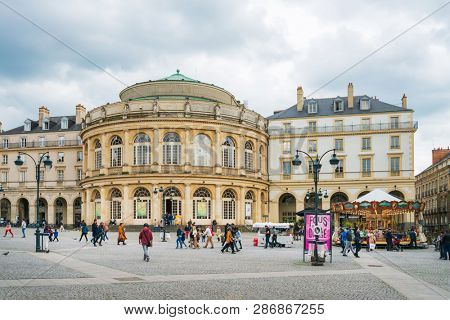 RENNES, FRANCE - April 28, 2018: Rennes Opera in Rennes, France