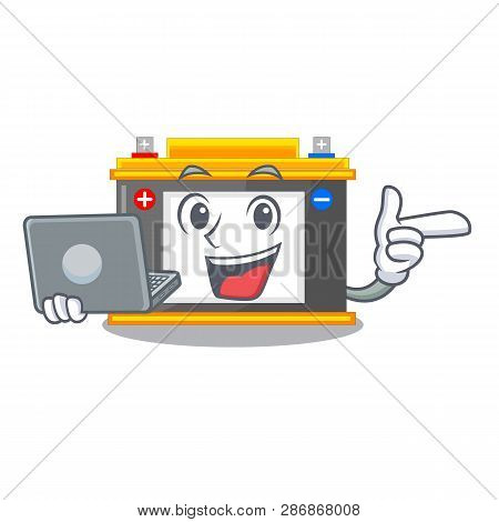 With Laptop Accomulator In The A Character Shape
