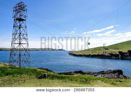 Dursey Island Old Cable Car In Beara Peninsula.ireland. Dursey Island Is Located At The Beara Penins