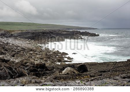 The Burren Region, Clare, Ireland. The Burren Measures 250 Square Kilometres And Is Enclosed Roughly