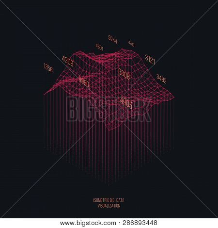 Big Data Visualization .trendy Infographic Template. Data Analysis Expressed By 3d Isometric Landsca