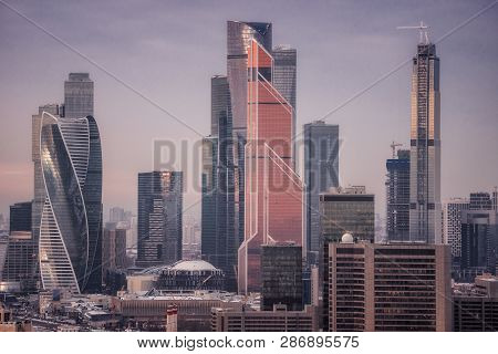 Moscow, Russia - January 9, 2019: The Moscow International Business Center (mibc) (moskva-citi)