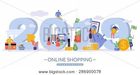 Online Sales Banner With The Image Of 2019 In Large Print On A White Background