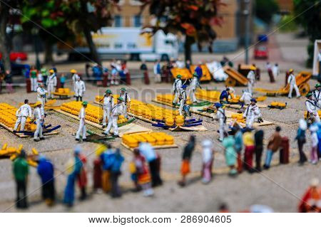 Netherlands. Den Haag. Miniature Park Madurodam.july 2016. Visitors Enjoying The Replicas Of Famous 