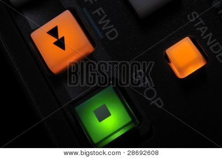 Makro Schuss von SchaltflÃ¤chen fwd, Stopp und Standby-Modus