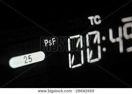 Makro erschossen Anzeige von der Sendung video-Player, 25 fps