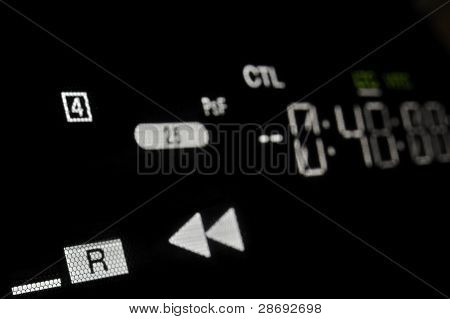 Makro Schuss-Anzeige von der Sendung Video-Player, Timecode