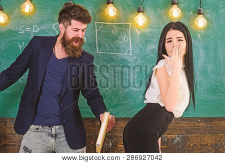 Girl On Helpless Face Punished By Teacher. Schoolmaster Punishes Sexy Student With Slapping On Her B