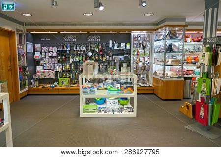 DUSSELDORF, GERMANY - CIRCA SEPTEMBER, 2018: interior shot of Franzen store in Dusseldorf.