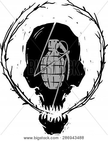 Skull Deadly Vector art design illustration Black and white
