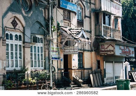 Mumbai India March 1, 2019 View Of A Building  Located At Colaba District In Mumbai In The Afternoon