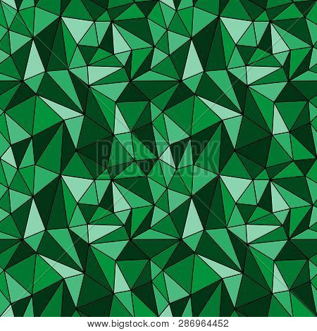 Abstract Geometrical Seamless Pattern. Green Triangles. Vector Illustration.