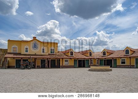 Almeida, Guarda, Portugal; May 2013: View Of The Picadeiro Courtyard Del´rey In The Walled City Of A
