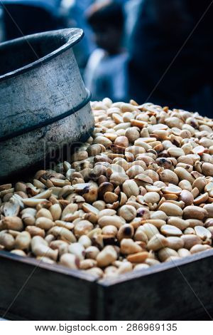 Mumbai India March 1, 2019 Closeup Of A Traditional Street Food Stall Located At Colaba District In 