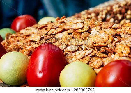 Mumbai India March 1, 2019 Closeup Of A Traditional Street Food Stall Located At Colaba District In 