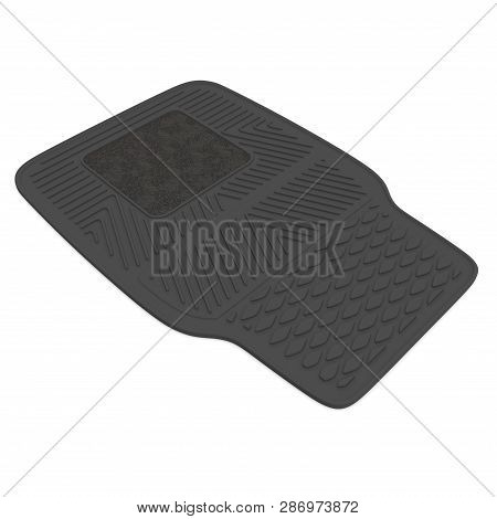 Car Floor Rubber Mat Isolated On White Background 3d Illustration