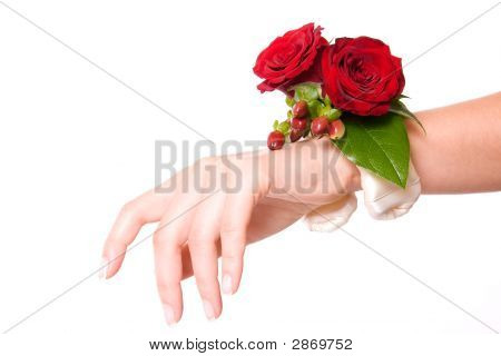 Svatební květina náramek