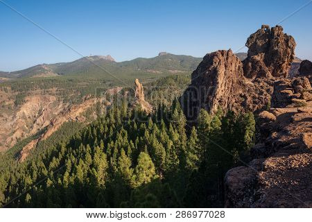Scenic Mountanious Landscape In Grand Canary, Canary Islands, Spain .