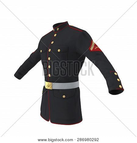 Parade Uniform Of Us Marine Corps On White Background Isolated 3d Illustration
