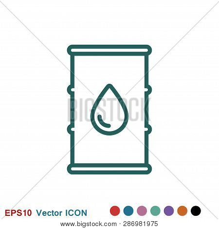 Oil Drum Container Icon Logo, Illustration, Vector Sign Symbol For Design