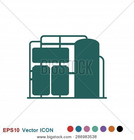 Oil Storage Tank Icon Logo, Illustration, Vector Sign Symbol For Design
