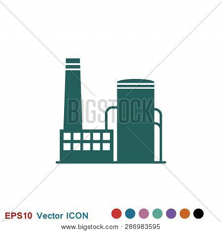 Oil Storage Tank Icon Logo, Illustration, Vector Sign Symbol For Design