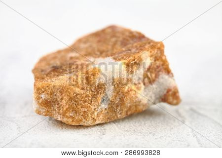 Natural Mineral From Geological Collection - Raw Yellow Aventurine Stone From Taganai, Ural, Russia 