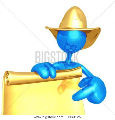 Cowboy mit poster