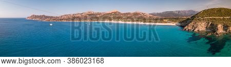 Panoramic View Of Ostriconi Beach In Corsica