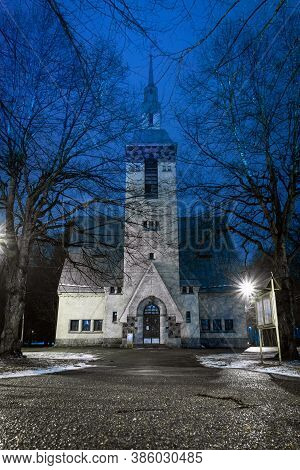 Russia, Zelenogorsk, January 2020: Evangelical Lutheran Parish Of Teriyoka. Large Finnish Church Bui